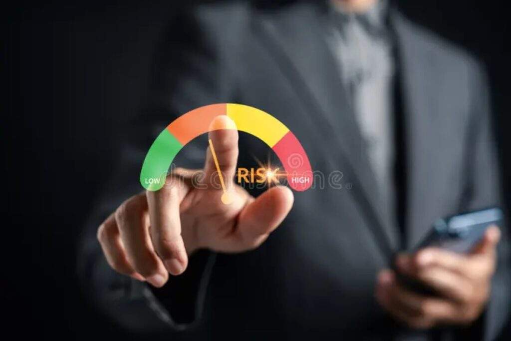AI-driven credit risk gauge analyzing borrower profile and predicting loan approval probability for real estate investors